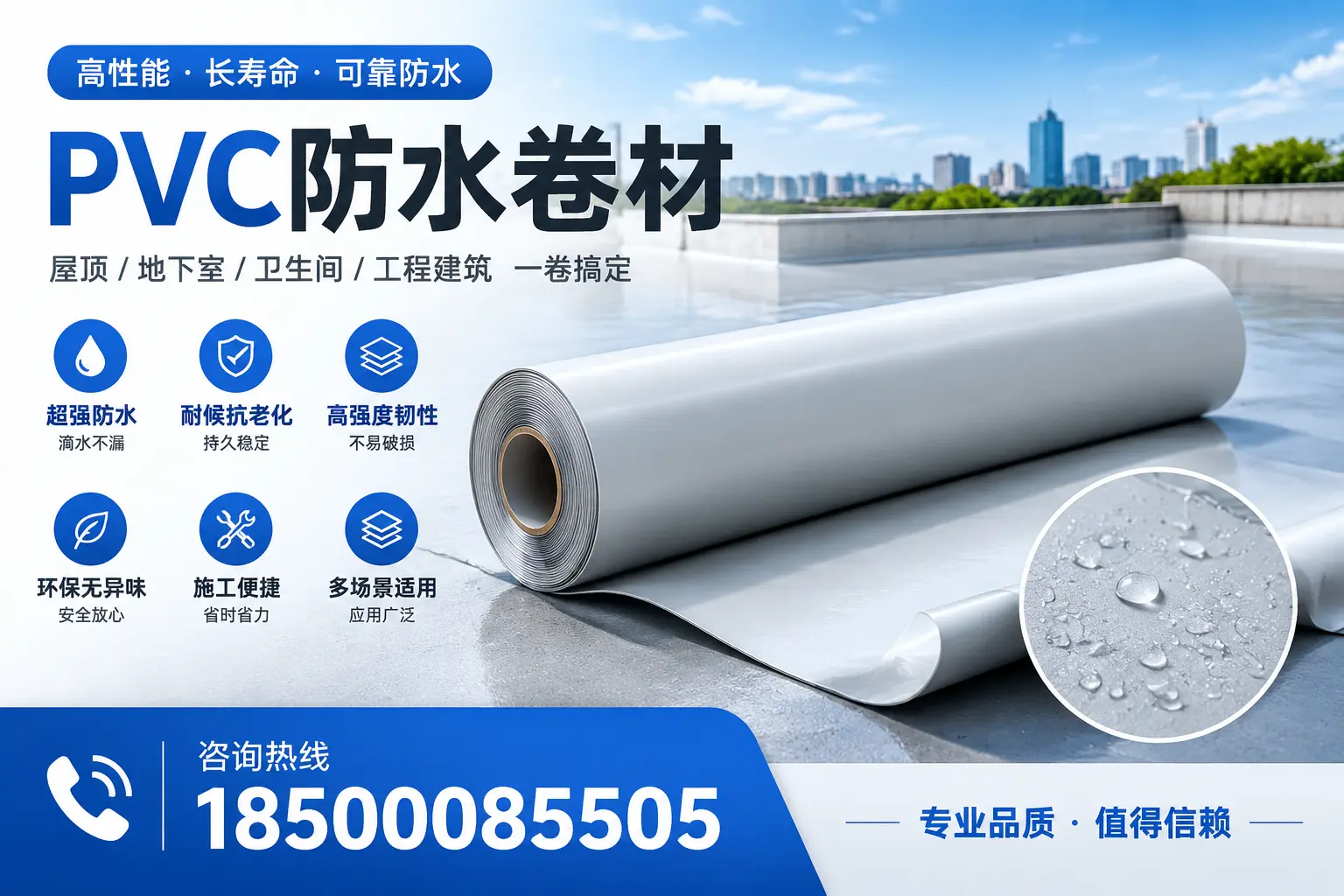 PVC防水卷材的防水效果评测,适合宜春的科学依据